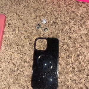 Black Rhinestone case with Camera protector